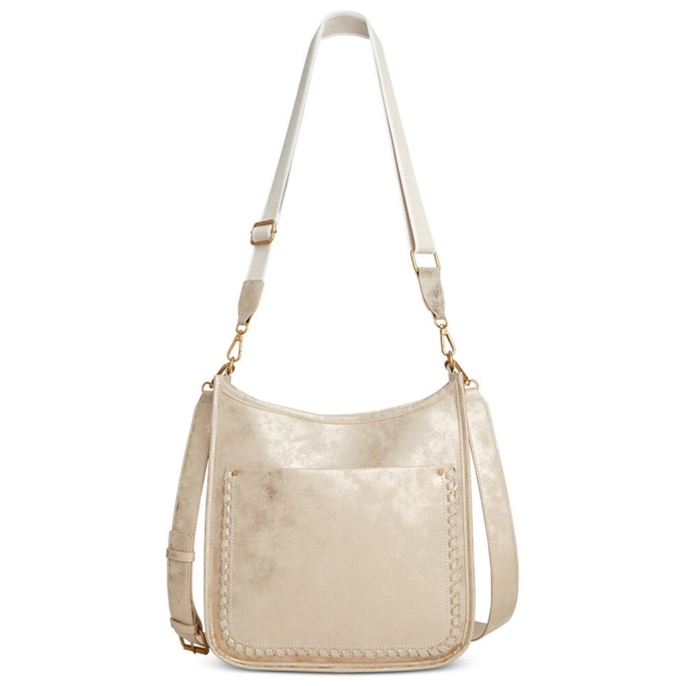 NEW Women’s Style & Co Metallic Gold Whipstitch Shoulder Bag Only